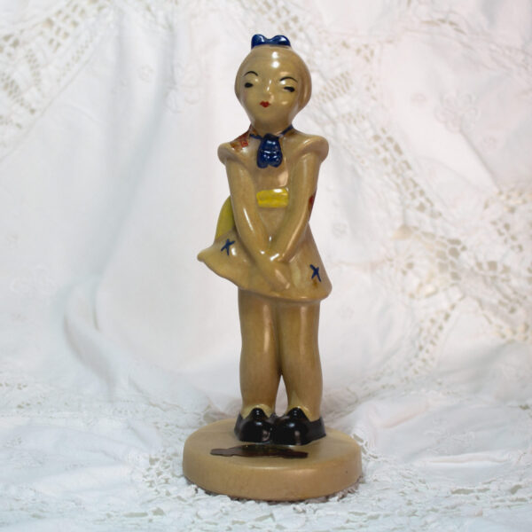 Pottery Girl Decanter Creme de Cacao Mid-Century