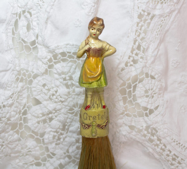 Gretel Half Doll Porcelain Clothes Brush 