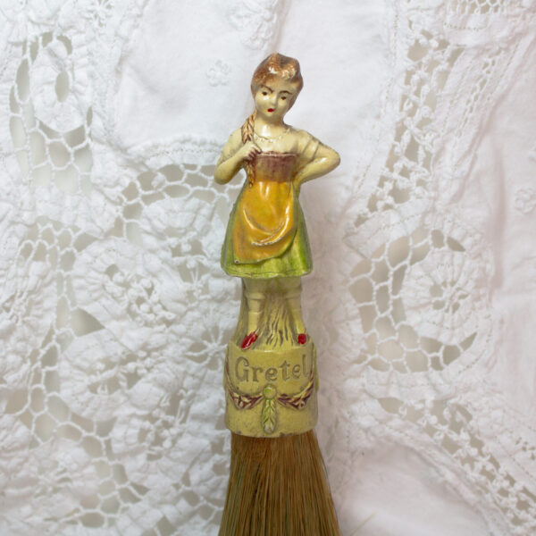 Gretel Half Doll Porcelain Clothes Brush 