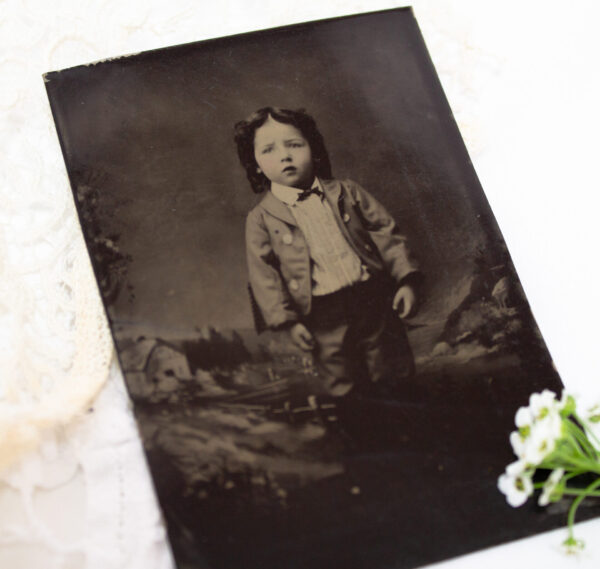 Tintype Photo Little Boy Well Dressed