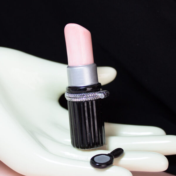 Vintage Pink Lipstick Trinket Box