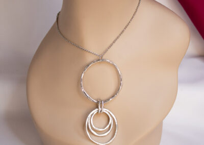 Silver Bangle Necklace and Earrings