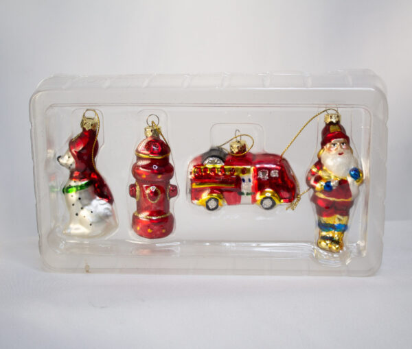Firefighter Theme Ornaments Set of 4 NIB