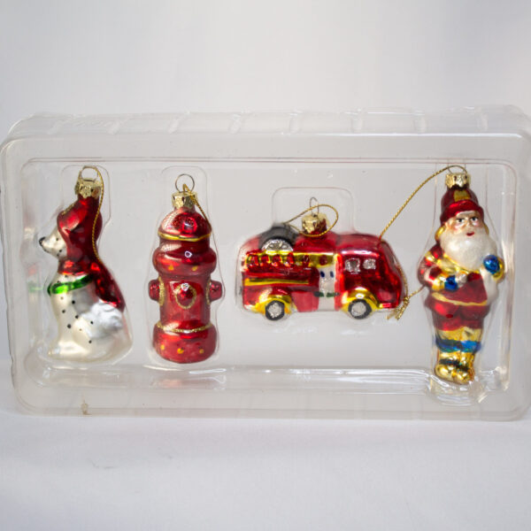 Firefighter Theme Ornaments Set of 4 NIB
