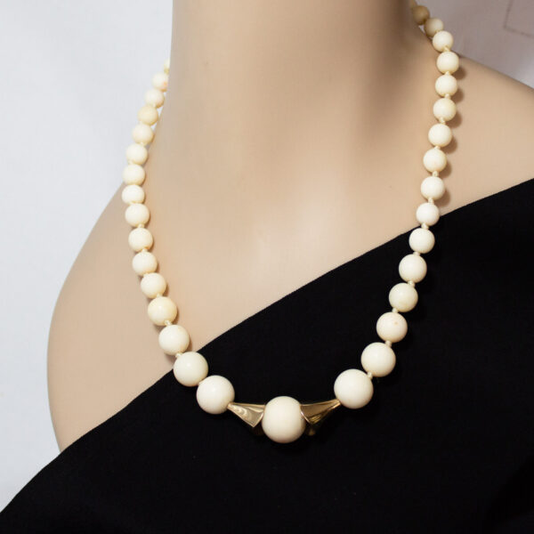Vintage 14K Gold Angel Skin Coral Necklace