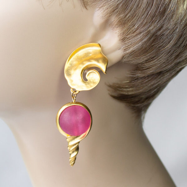 Vintage Pink Glass Beaded Earrings