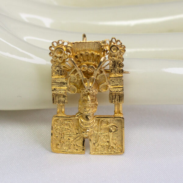 Vintage Mexican Aztec Brooch/Pendant
