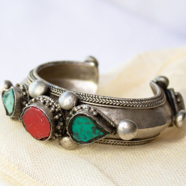 Vintage Himalayan Cuff Bracelet, Rustic Look