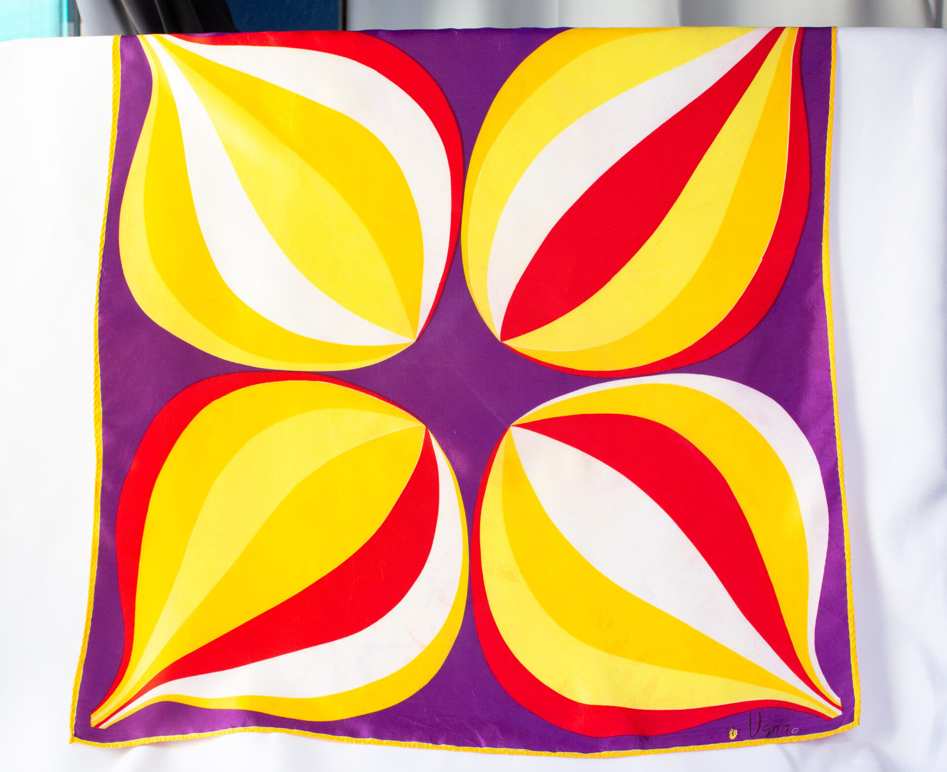 Vintage Vera Bright Bold Scarf With Iconic Ladybug Logo