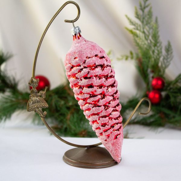 Vintage Large Red Pinecone Ornament 7 Inches
