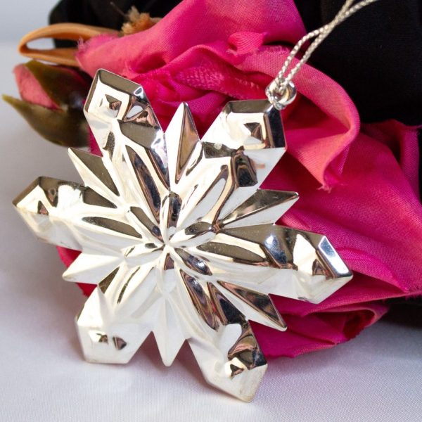 Vintage Silver Snowflake Ornament