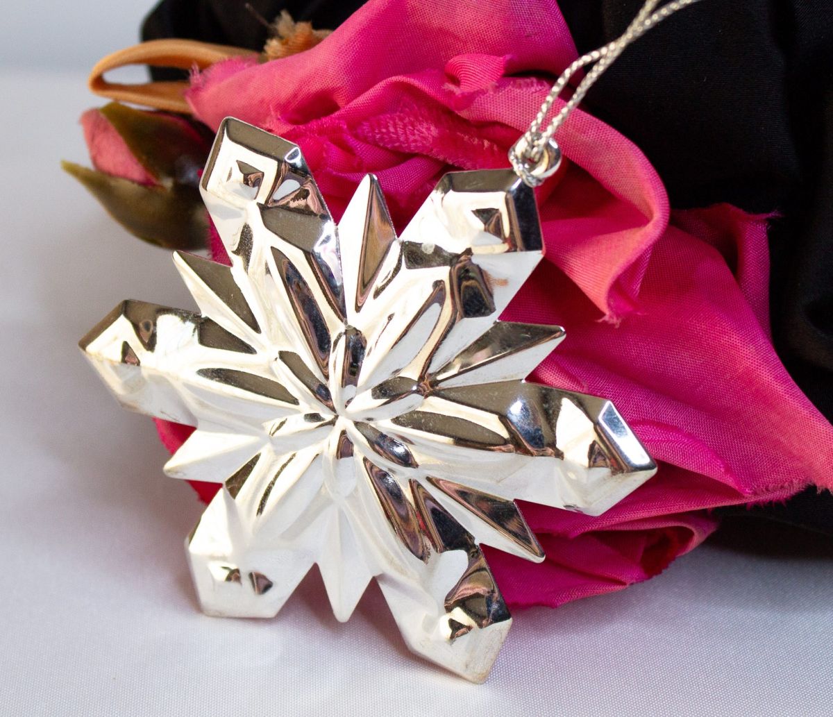 Vintage Silver Snowflake Ornament